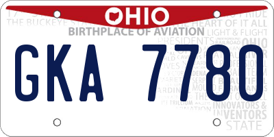 OH license plate GKA7780