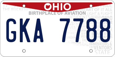 OH license plate GKA7788