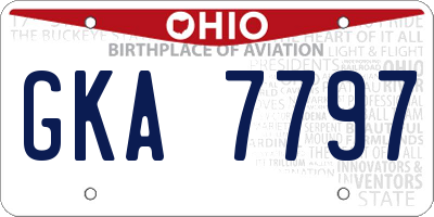 OH license plate GKA7797