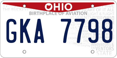OH license plate GKA7798