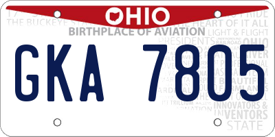 OH license plate GKA7805