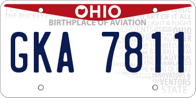 OH license plate GKA7811