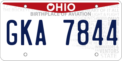 OH license plate GKA7844