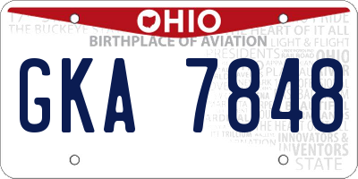 OH license plate GKA7848