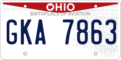 OH license plate GKA7863