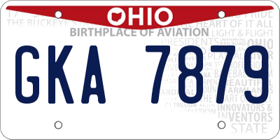 OH license plate GKA7879