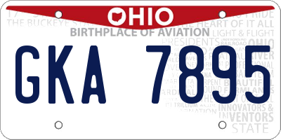 OH license plate GKA7895