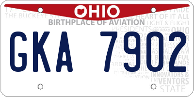 OH license plate GKA7902