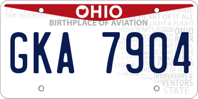 OH license plate GKA7904