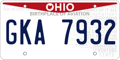 OH license plate GKA7932
