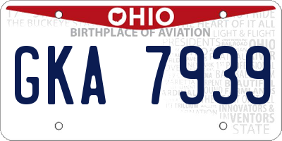OH license plate GKA7939