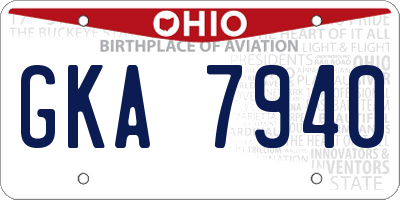 OH license plate GKA7940