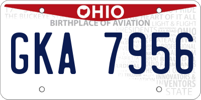 OH license plate GKA7956