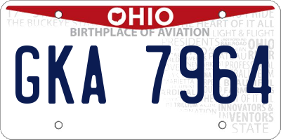 OH license plate GKA7964