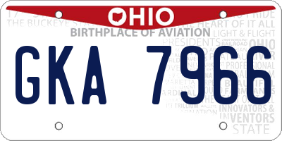 OH license plate GKA7966