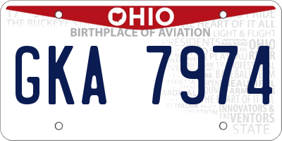 OH license plate GKA7974