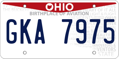 OH license plate GKA7975