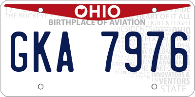 OH license plate GKA7976