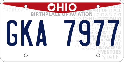 OH license plate GKA7977