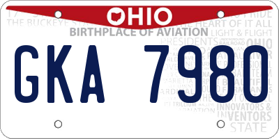 OH license plate GKA7980