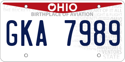 OH license plate GKA7989