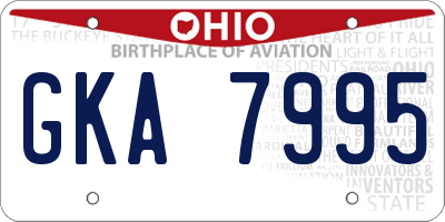OH license plate GKA7995