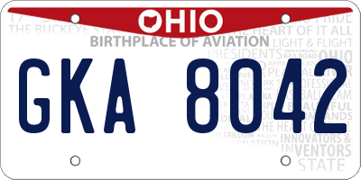 OH license plate GKA8042