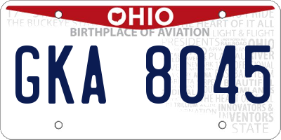 OH license plate GKA8045