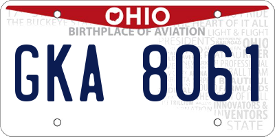 OH license plate GKA8061