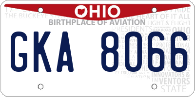 OH license plate GKA8066