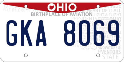 OH license plate GKA8069