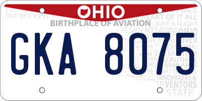 OH license plate GKA8075