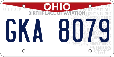OH license plate GKA8079