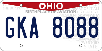 OH license plate GKA8088