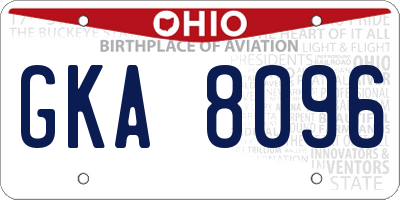 OH license plate GKA8096