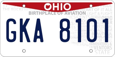 OH license plate GKA8101