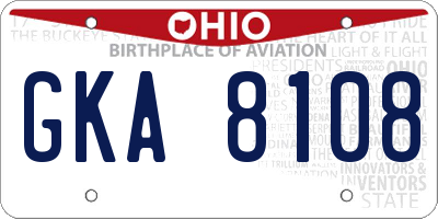 OH license plate GKA8108