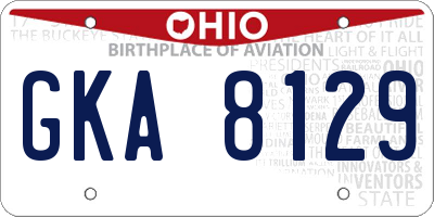 OH license plate GKA8129