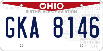 OH license plate GKA8146