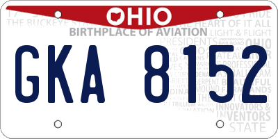 OH license plate GKA8152