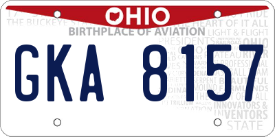 OH license plate GKA8157