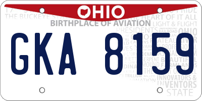 OH license plate GKA8159
