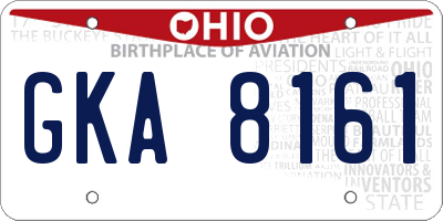 OH license plate GKA8161