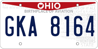OH license plate GKA8164