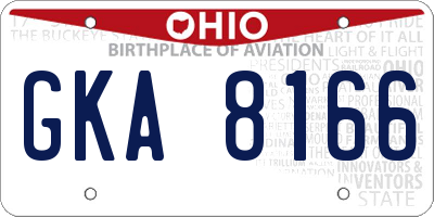 OH license plate GKA8166