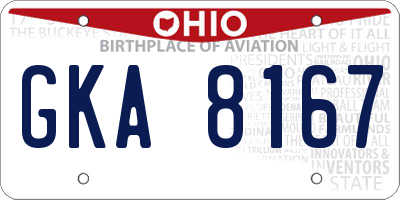 OH license plate GKA8167