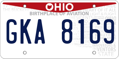 OH license plate GKA8169