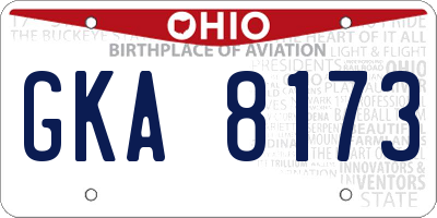 OH license plate GKA8173