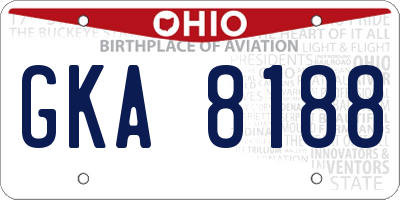 OH license plate GKA8188
