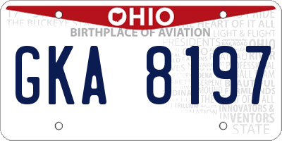 OH license plate GKA8197